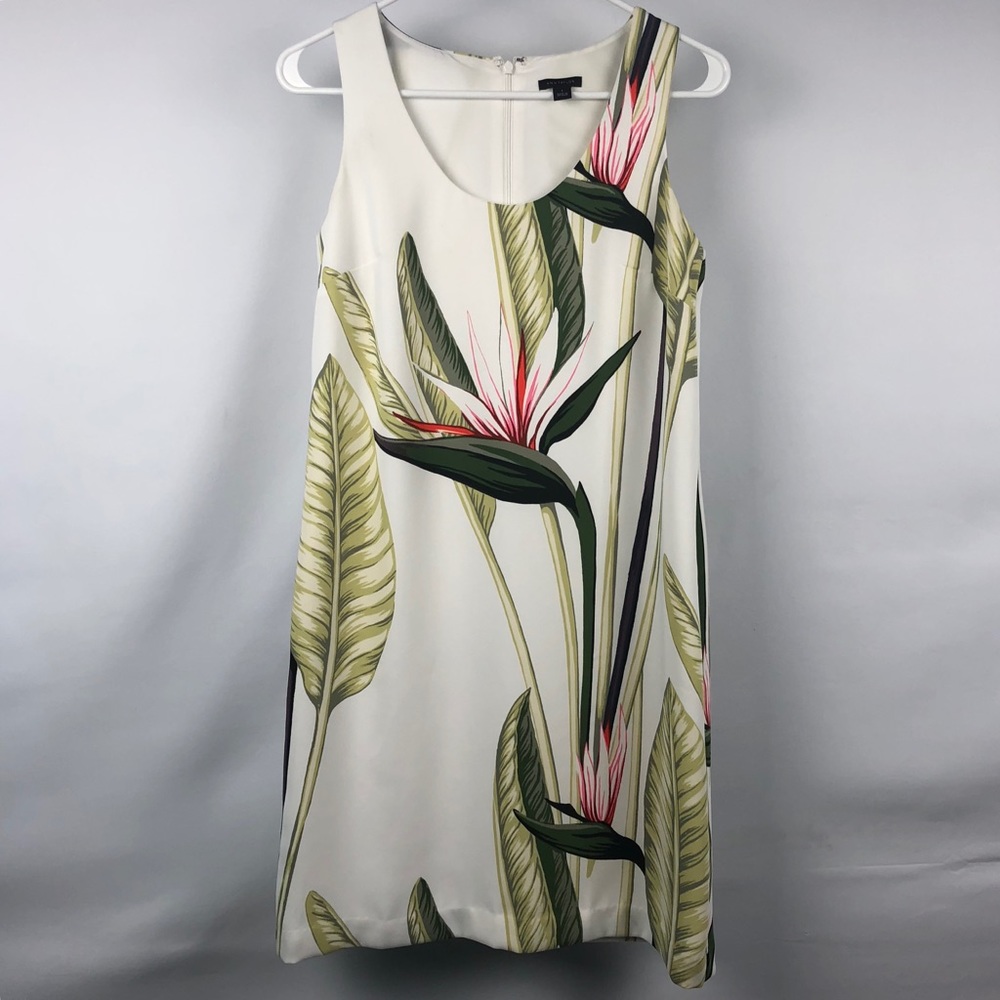 Anne Taylor | Leaf Print Sleeveless Dress